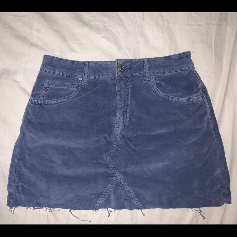 Topshop MOTO size 6 velvet Denim skirt